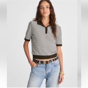 MADEWELL Striped Shrunken Polo Tee